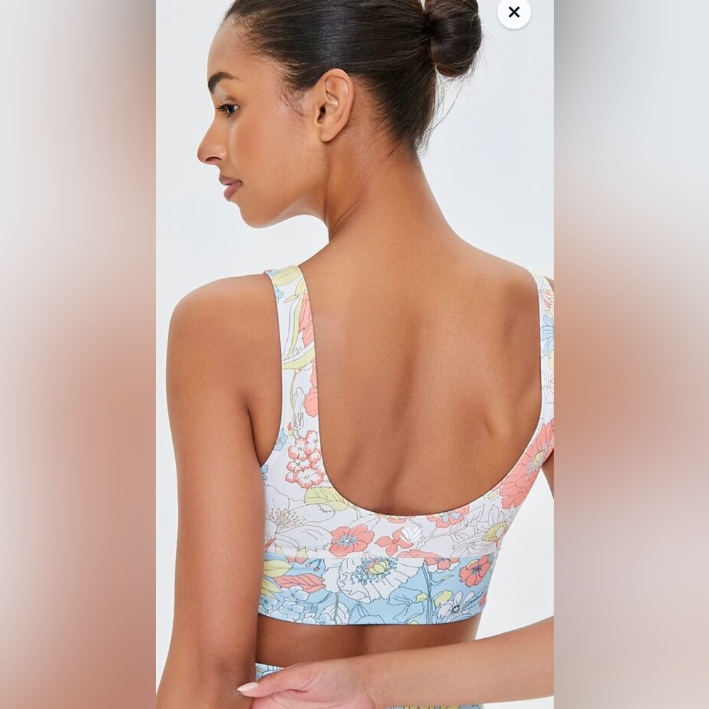 NWOT F21 Floral Sports Bra S - Picture 3 of 7